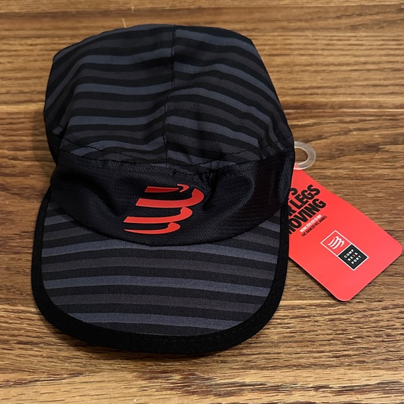 compress sport Other - Compressport Pro Racing Hat Black Grey Stripe Lightweight Trail Run Triathlon OS